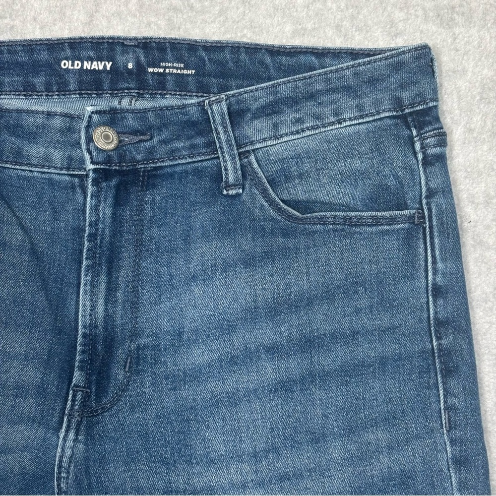 Old Navy High Rise Wow Straight Denim Jeans-Medium Wash-Women Size 8